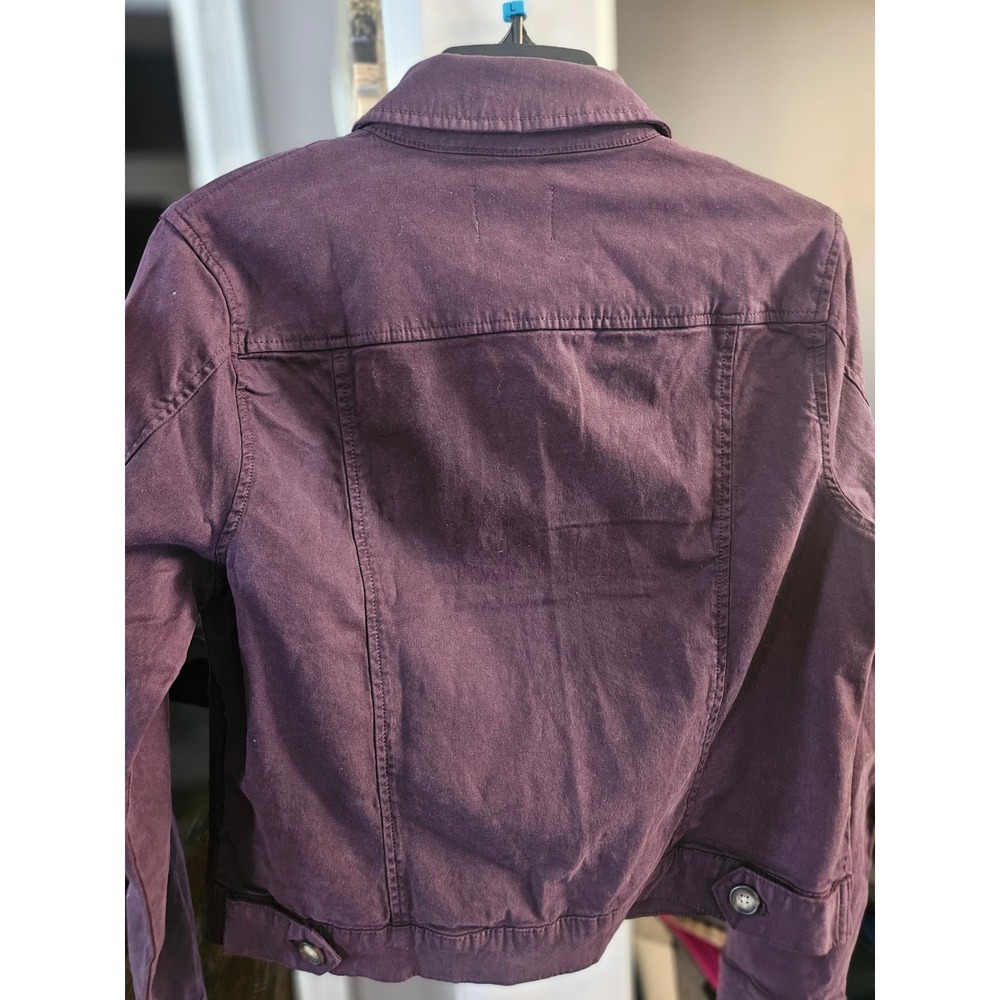 KUT from the Kloth Womens Utility Jacket 30Purple Button Front Pockets Size M - Picture 3 of 4